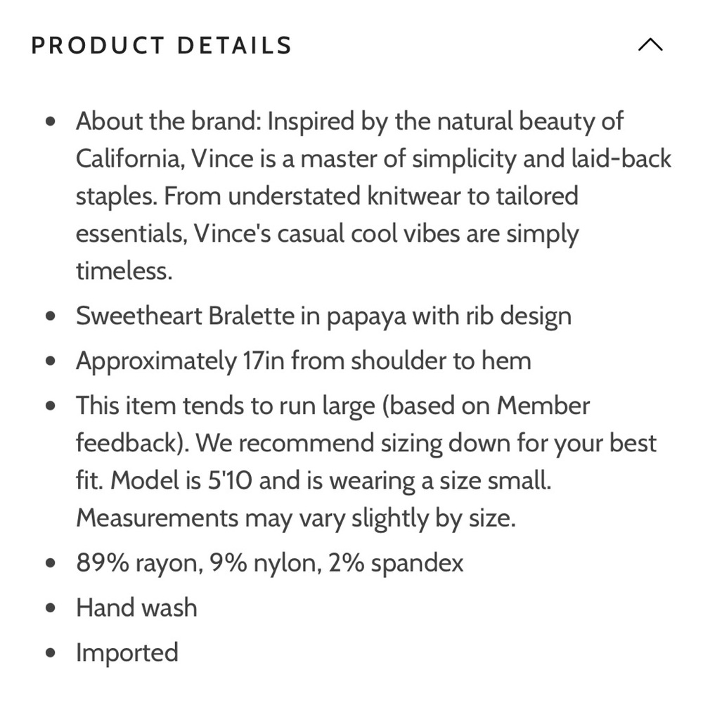 Vince Sweetheart Bralette Top in Papaya - Picture 6 of 6